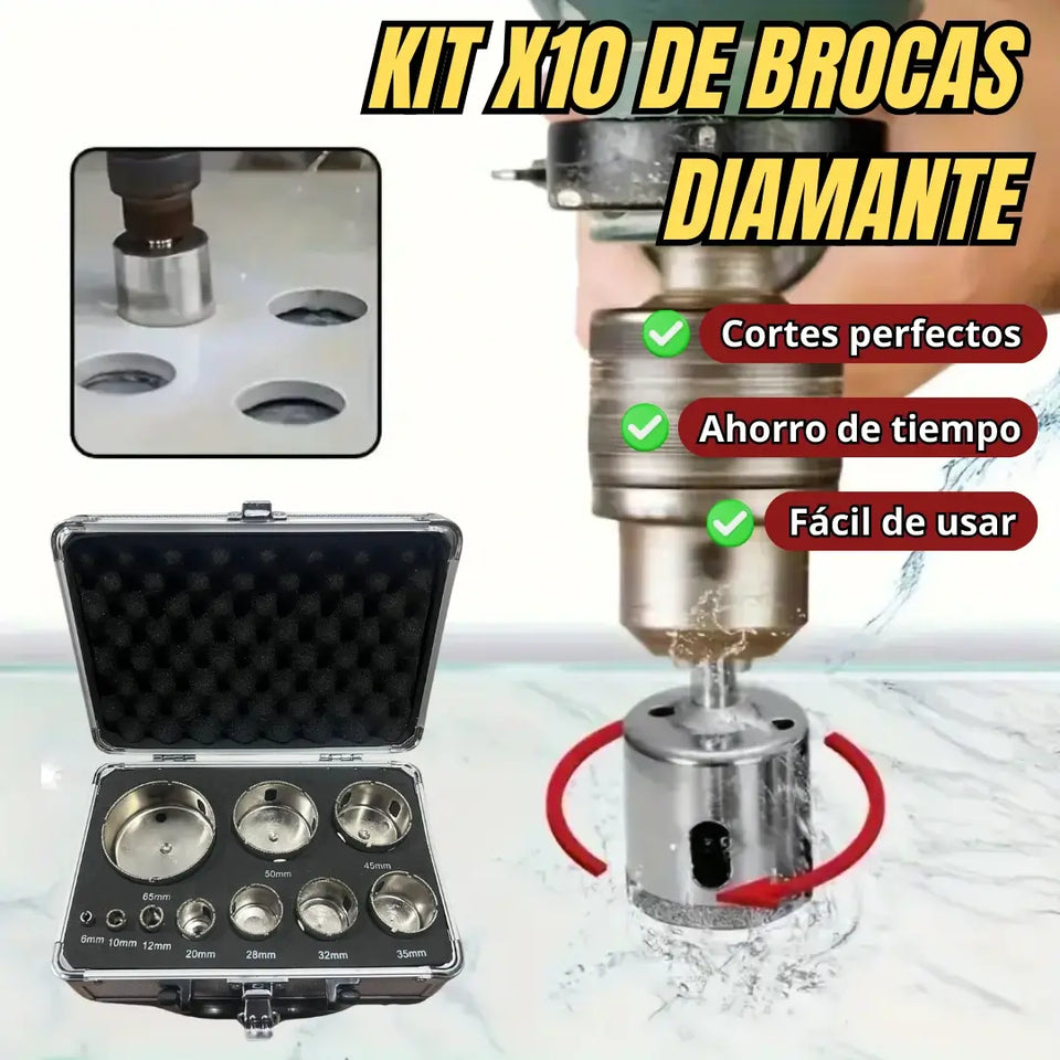 KIT X10 DE BROCAS DIAMANTE